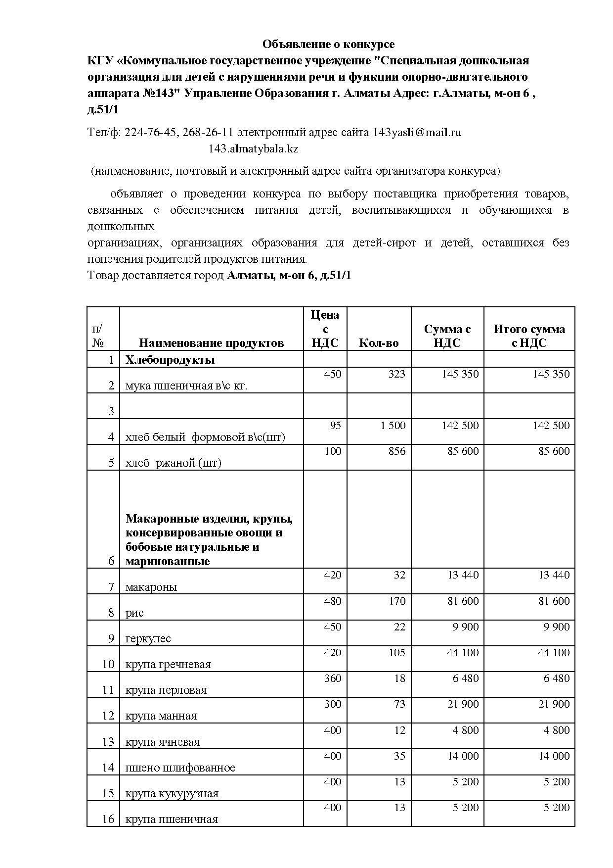 Объявление о конкурсе
